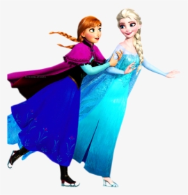 “ Elsa & Anna Skating Together ” - Anna And Elsa Png, Transparent Png, Transparent PNG