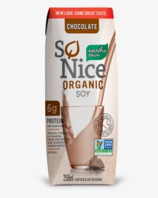 Earths Own Chocolate Organic Soy Milk Plant Based Milk - So Nice, HD Png Download, Transparent PNG