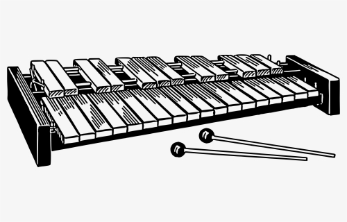 Xylophone Black And White Clipart - Xylophone Black And White, HD Png Download, Transparent PNG