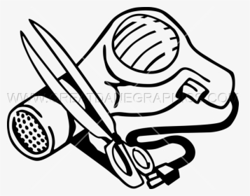 Hair Dryer And Scissors Png - Hair Dryer And Scissors, Transparent Png, Transparent PNG