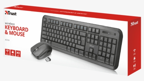 Nova Wireless Keyboard With Mouse - Trust Ziva Keyboard, HD Png Download, Transparent PNG