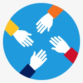 Icon Showing Four Hands Reaching Into Center - Hand In Hand Icon, HD Png Download, Transparent PNG