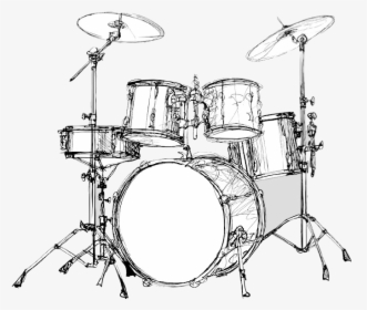 Transparent Drumset Png - Drawings Of Drum Sets, Png Download, Transparent PNG