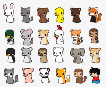 Transparent Cute Animals Png - Cute Chibi Animal Drawings, Png Download, Transparent PNG