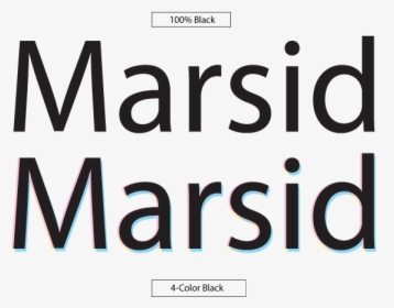 The Difference Between 100% Black And Four Color Black - 4 Color Black Text, HD Png Download, Transparent PNG