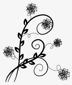 Flower Swirl Design Cute Designing Download - Transparent Black Flower Design, HD Png Download, Transparent PNG