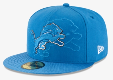 New Era Detroit Lions Blue 59fifty 2016 Official Sideline - Lions Hat Png, Transparent Png, Transparent PNG
