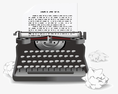 Typewriter With Paper Clip Art, HD Png Download, Transparent PNG