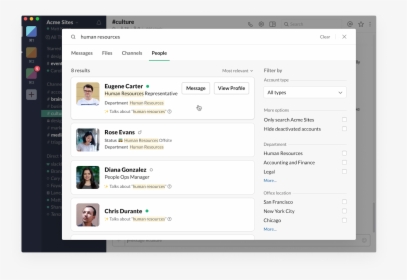 Find Your Coworkers In Slack With People Search - Slack Update, HD Png Download, Transparent PNG