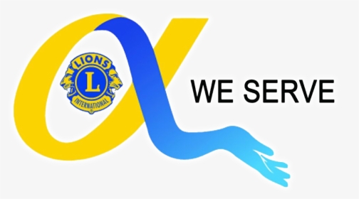 Lions Alpha Ribbon We Serve With A Blue Hand - Lions Club Logo We Serve, HD Png Download, Transparent PNG