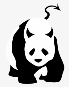 Giant Bad Panda Clip Arts - Black And White Panda Clipart, HD Png Download, Transparent PNG