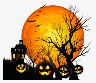 Haunted House Pumpkins Halloween - Haunted House Halloween Png, Transparent Png, Transparent PNG