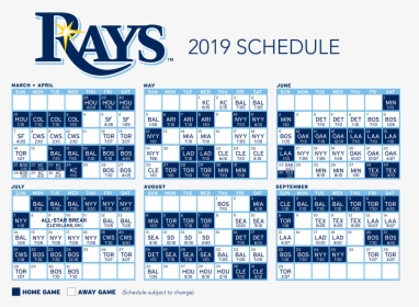 Download The 2019 Tampa Bay Rays Schedule - Tampa Bay Rays Schedule 2018, HD Png Download, Transparent PNG