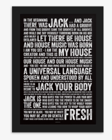 Jack's House Music Posters And Prints, HD Png Download, Transparent PNG