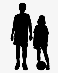 Black And White Png For Kids - Boy And Girl Silhouette Clipart, Transparent Png, Transparent PNG