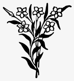 Floral, Flower, Plant - Black And White Flowers Bunch, HD Png Download, Transparent PNG