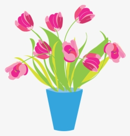 Flowers, Vase, Tulips, Easter, Mothers Day, Spring, - Flower Vase Vector Png, Transparent Png, Transparent PNG