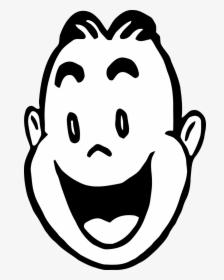 Face Male Man Free Photo - Happy Faces Clipart Black And White, HD Png Download, Transparent PNG