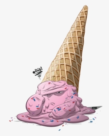 Ice Cream Spilling Cartoon, HD Png Download, Transparent PNG