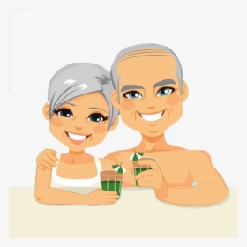 Old Age Illustration Royalty-free Middle Couple Aged - Cartoon Middle Aged Couple, HD Png Download, Transparent PNG