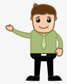 Man Presenting Document Scanning - Transparent Background Man Pointing Cartoon, HD Png Download, Transparent PNG