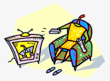 Vector Illustration Of Relaxing In Chair With Newspaper, HD Png Download, Transparent PNG