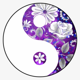 Yinyang Yinandyang Roses Purple Sparkles - Drawings Of Yin And Yang, HD Png Download, Transparent PNG