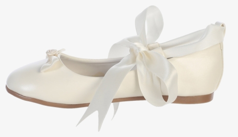 Ballet Flats Ivory Dress Shoes W Satin Ribbon Tie Girls - Ballet Flat, HD Png Download, Transparent PNG