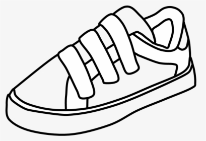 Sneakers, Velcro, Black And White, Png - Shoe Clipart Black And White, Transparent Png, Transparent PNG