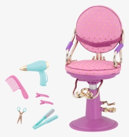 Sitting Pretty Salon Chair Gold Hearts Purple Base - Our Generation Chair, HD Png Download, Transparent PNG