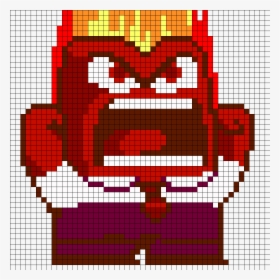 Anger From Inside Out Part 1 Perler Bead Pattern / - Anger Inside Out Pixel Art, HD Png Download, Transparent PNG