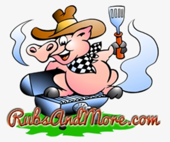Barbecue Pig Roast Churrasco Clip Art - Cartoon Pig Bbq, HD Png Download, Transparent PNG