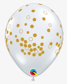 11 Inch Qualatex Diamond Clear With Gold Confetti Dots - Qualatex Clear Balloon With Gold Confetti, HD Png Download, Transparent PNG
