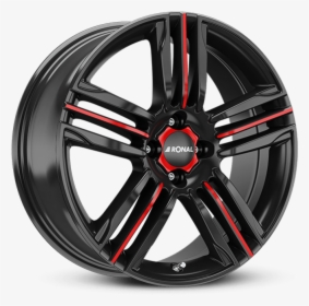 Black And Red Alloy Wheels - Ronal R57 4 Loch, HD Png Download, Transparent PNG