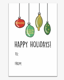 Happy Holidays Christmas Bulbs Gift Tag - Happy Holidays Tag, HD Png Download, Transparent PNG