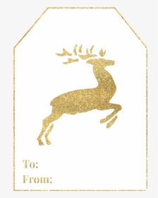 Gold Free Printable Christmas To From Tags - Elk, HD Png Download, Transparent PNG