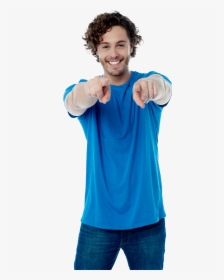 Men Pointing Front - Png Male Pointing, Transparent Png, Transparent PNG