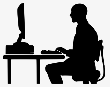 Programmer, Typing, Silhouette, Ceo, Computer, People - Silhouette Computer, HD Png Download, Transparent PNG