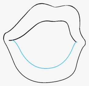 How To Draw Mouth And Tongue - Step By Step Easy Drawings Lips, HD Png Download, Transparent PNG
