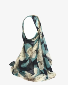 Large Black N Green Floral Print Hijab - Tote Bag, HD Png Download, Transparent PNG