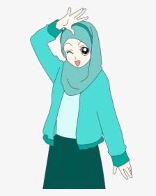 Muslimah Cute Hijab Cartoon, HD Png Download, Transparent PNG