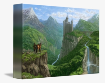 Transparent Moutain Png - Traveller In Landscape With Distant Castle, Png Download, Transparent PNG