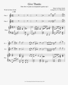 Give Thanks Flute Sheet Music, HD Png Download, Transparent PNG