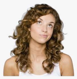 Enter Image Description Here - Curly Hair Woman Thinking, HD Png Download, Transparent PNG