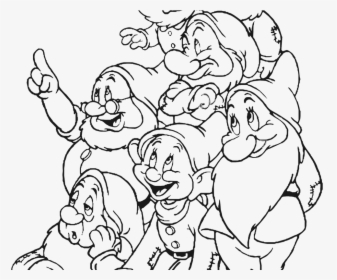 Coloring Pages Snow The Seven Dwarfs Democraciaejustica - Snow White And The Seven Dwarfs Drawing, HD Png Download, Transparent PNG