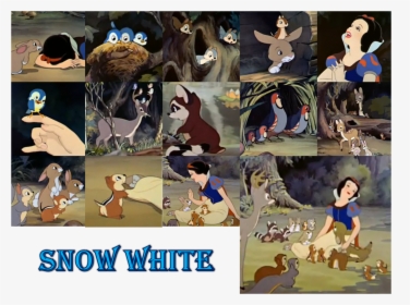 Snow White With Animals - Animals From Snow White And Seven Dwarfs, HD Png Download, Transparent PNG