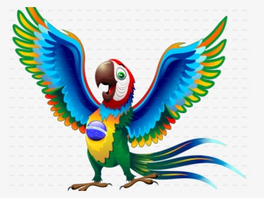 Brazil Flag Clipart Transparent - Transparent Parrot Cartoon Png, Png Download, Transparent PNG