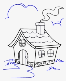 How To Draw Cartoon House - Draw A Cartoon House, HD Png Download, Transparent PNG