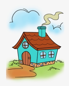 Cartoon Houses - Cartoon Cute House Drawing, HD Png Download, Transparent PNG