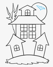 How To Draw A Haunted House - Haunted House Easy To Draw, HD Png Download, Transparent PNG